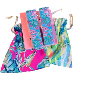Lilly PULITZER BEST FISHES TOWEL CLIPS AND JEWELRY POUCHES- NWOT